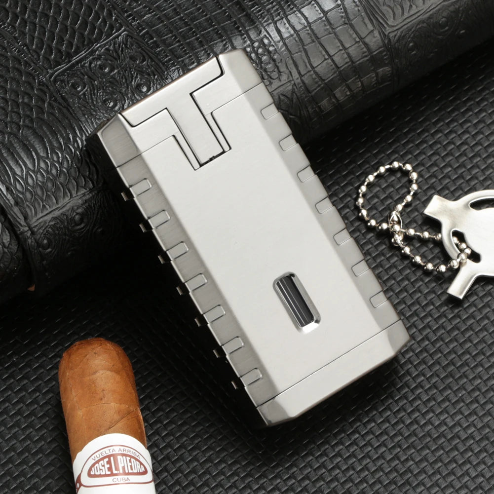 GALINER Torch Lighter Windproof Jet Gas Cigar Lighter Top Cigar Holder Smoking Gift Set with Gift Box