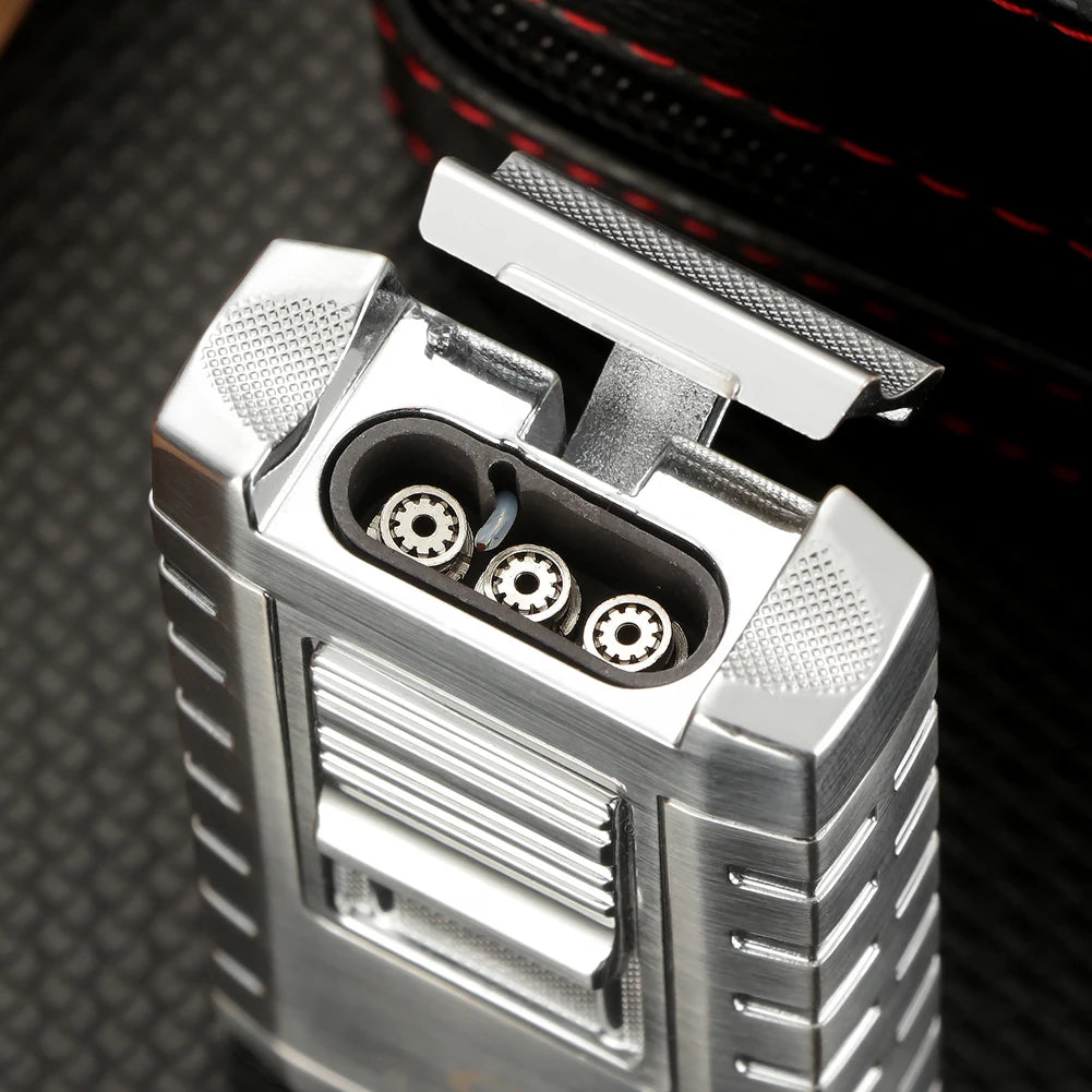 GALINER Torch Lighter Windproof Jet Gas Cigar Lighter Top Cigar Holder Smoking Gift Set with Gift Box