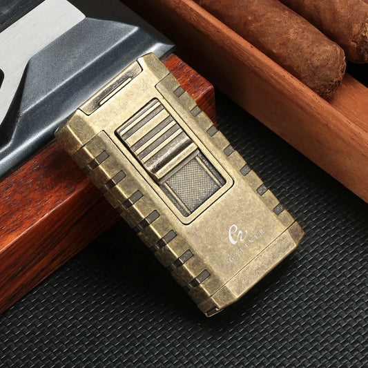 GALINER Torch Lighter Windproof Jet Gas Cigar Lighter Top Cigar Holder Smoking Gift Set with Gift Box