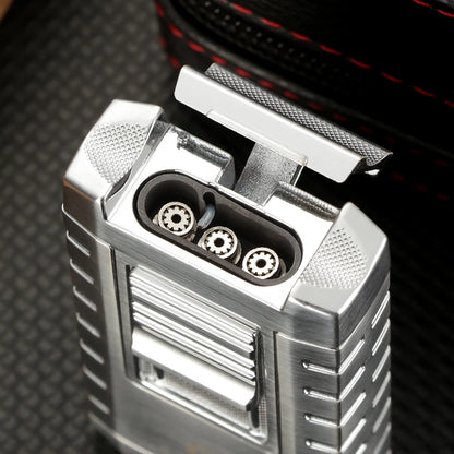 GALINER Torch Lighter Windproof Jet Gas Cigar Lighter Top Cigar Holder Smoking Gift Set with Gift Box